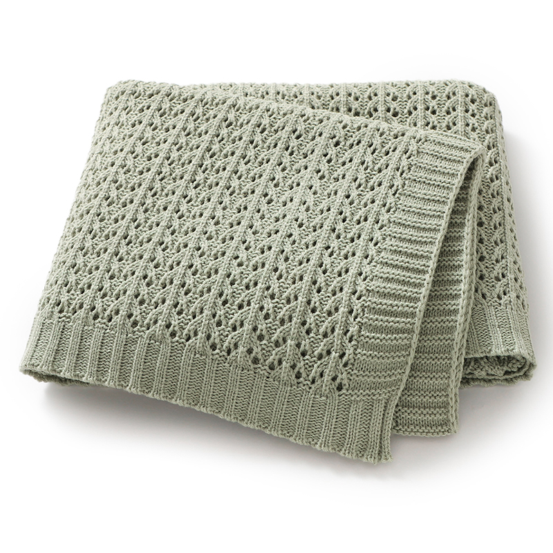 Baby Swaddle Blankets Knit 90* - Baby Boy Nursery Quilt 评论和价格