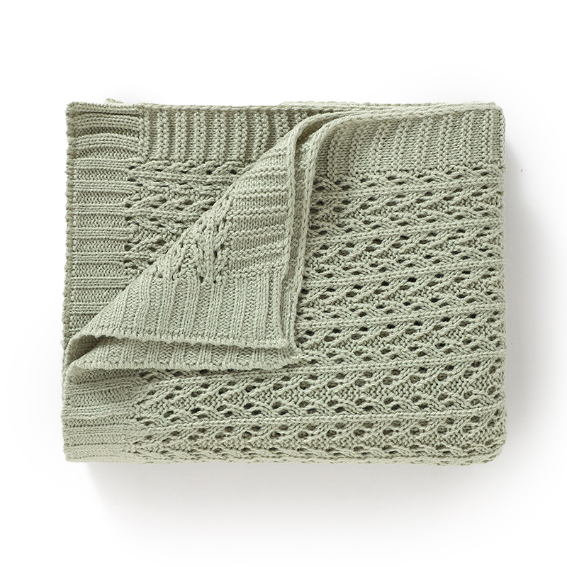 Baby Swaddle Blankets Knit 90* - Baby Boy Nursery Quilt 评论和价格