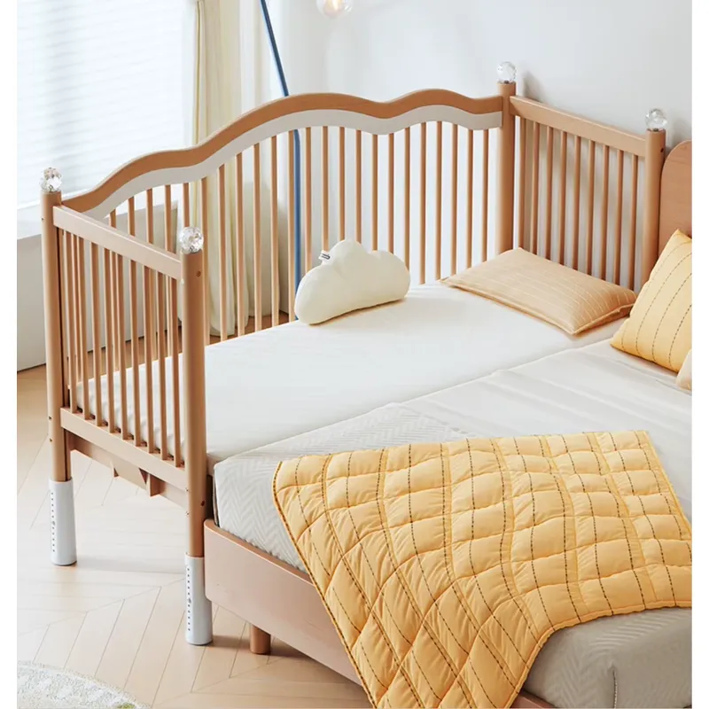 Solid Wood Baby Splicing Bed M - Baby Nursery Co 评论和价格