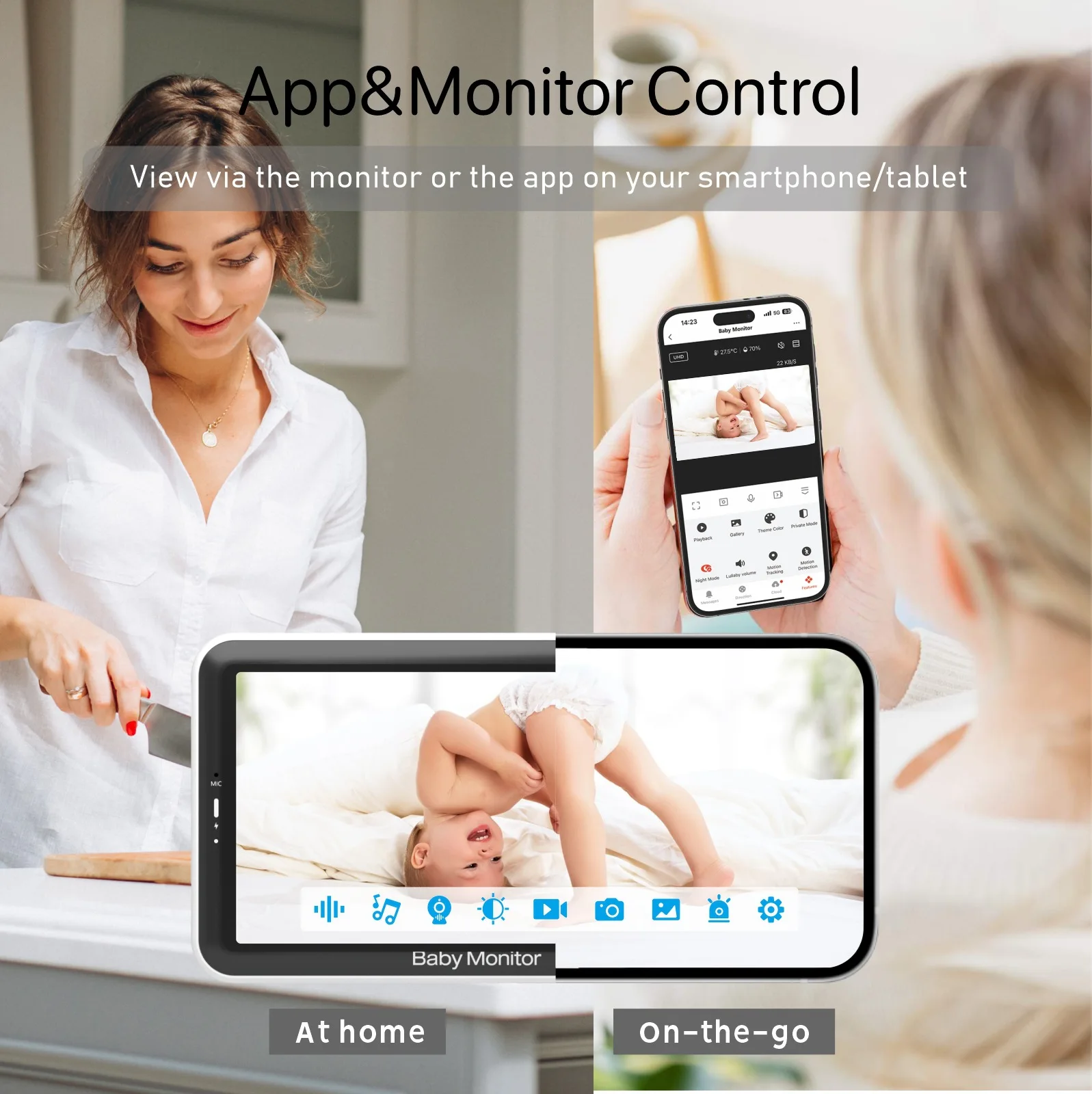 5 Inch Video Baby Monitor with - Baby Monitor Split Screen 评论和价格