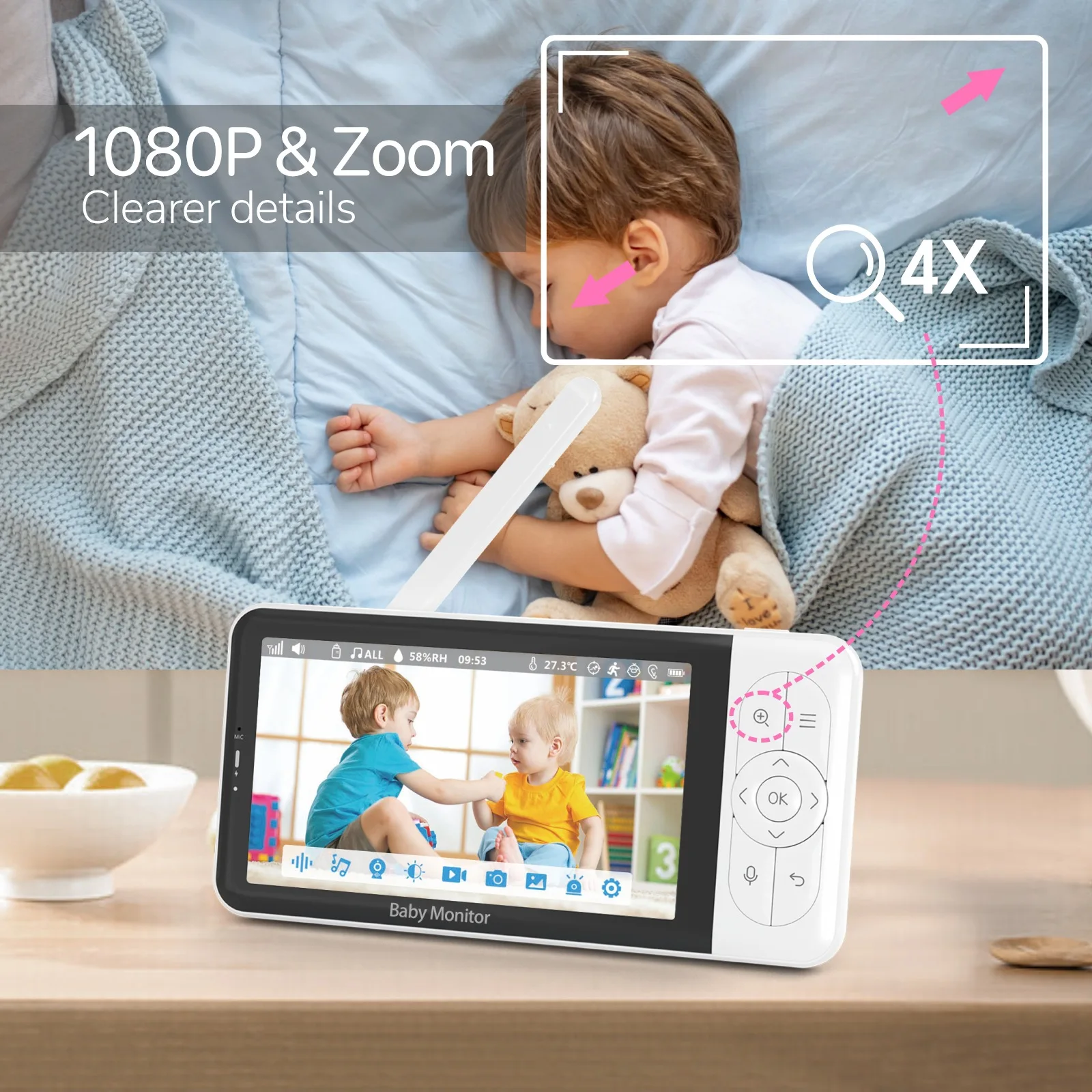 5 Inch Video Baby Monitor with - Baby Monitor Split Screen 评论和价格