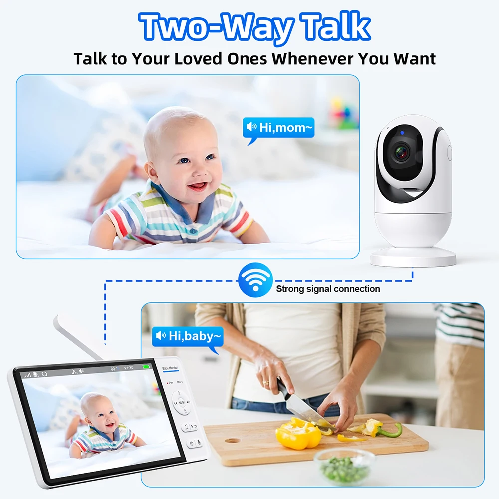 7.0'' Video Baby Monitor 720P  - Baby Monitor Split Screen 评论和价格