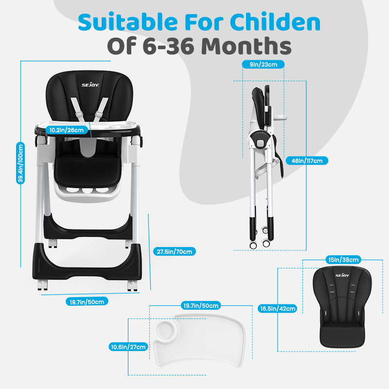 Sejoy Baby High Chair Adjustab - Baby Nursery Bed 评论和价格