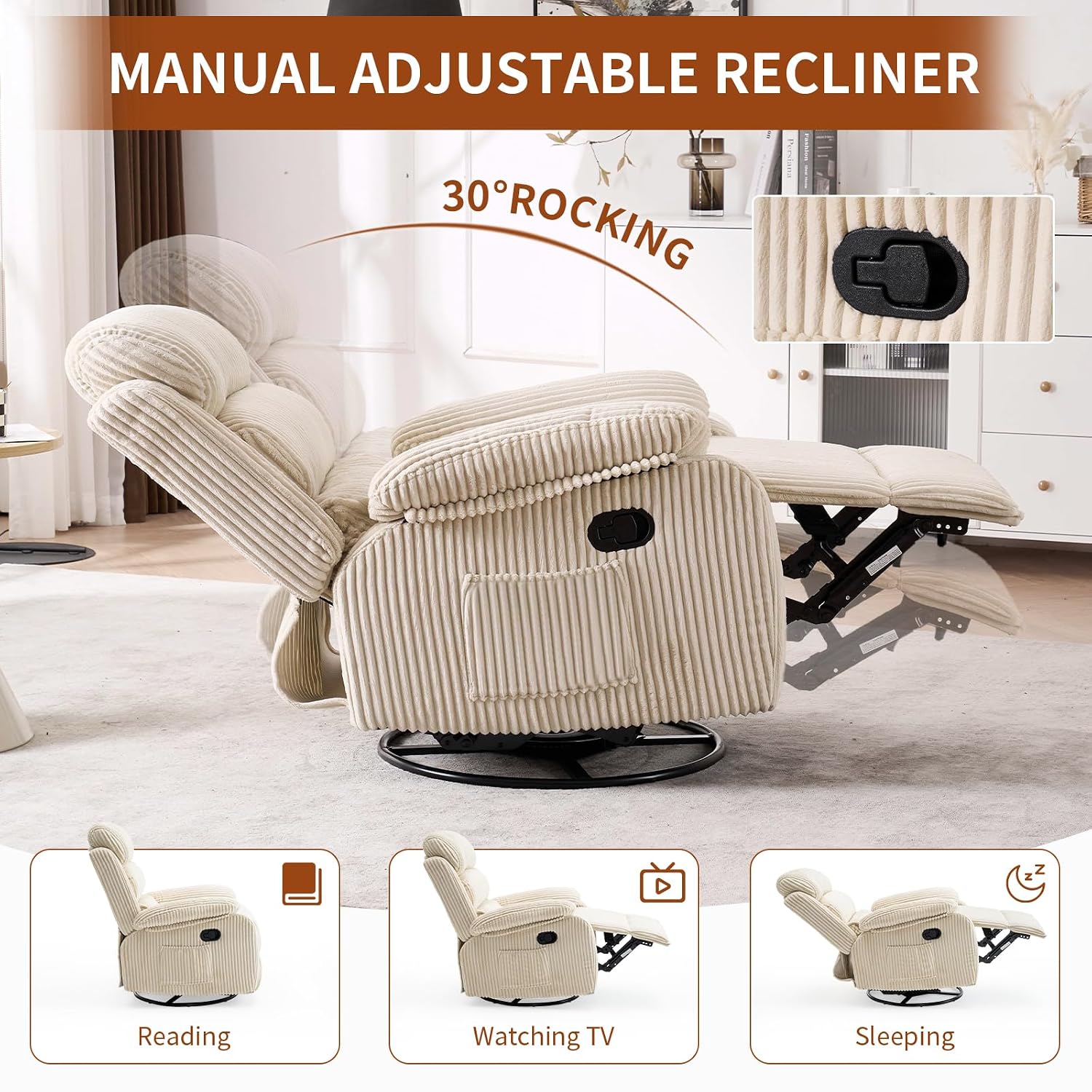 Velvet Rocking Recliner Chair  - Rocking Chair Nursery 评论和价格