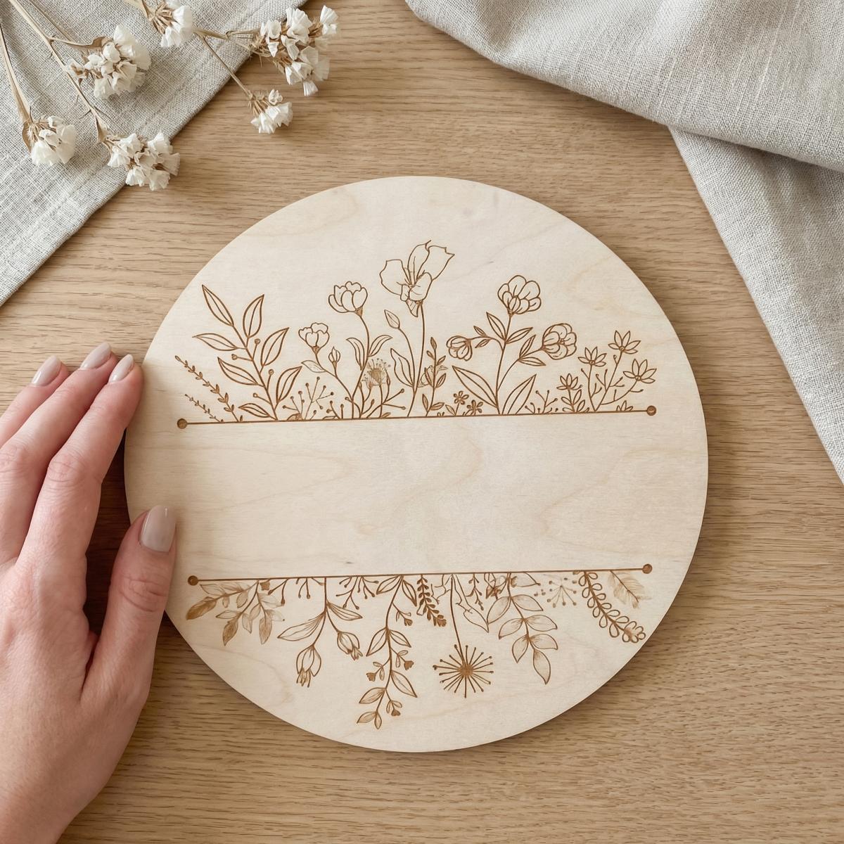 Personalized Floral Round Wood - Baby Nursery Baby 评论和价格