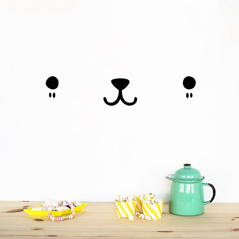 Cute Kawaii Face Wall Art Deca - Baby Nursery Wallpaper 评论和价格