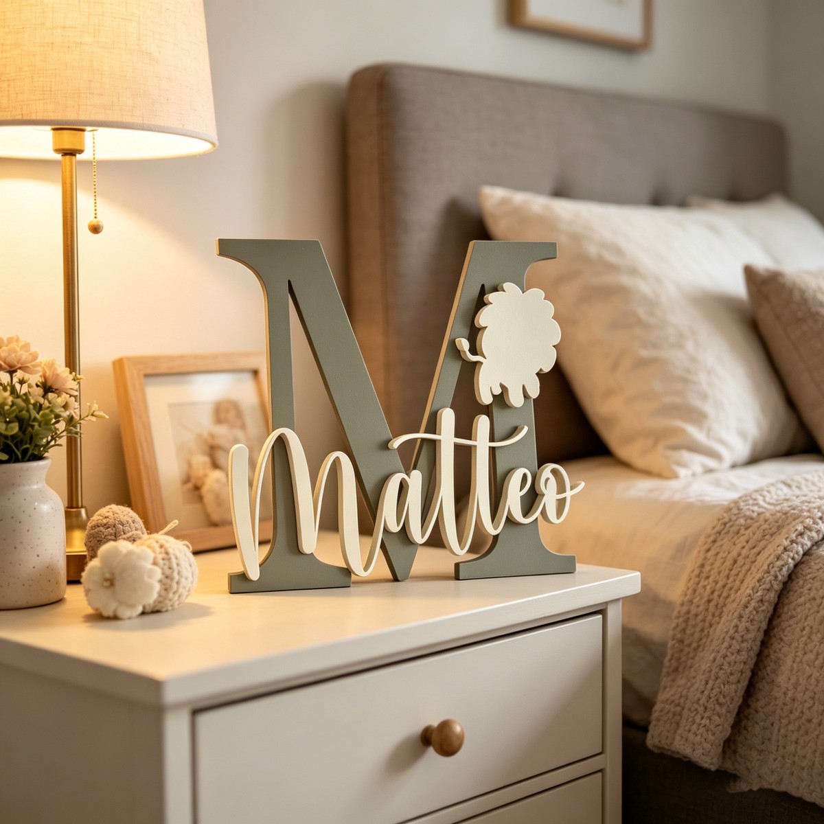 1Pc Custom Lion Name & Initial - Baby Nursery Baby 评论和价格