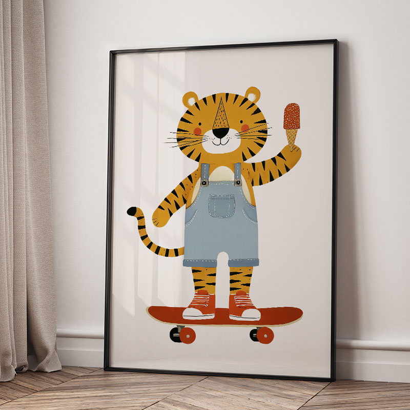 Funny Cartoon Animal Car Ballo - Baby Nursery Paintings 评论和价格