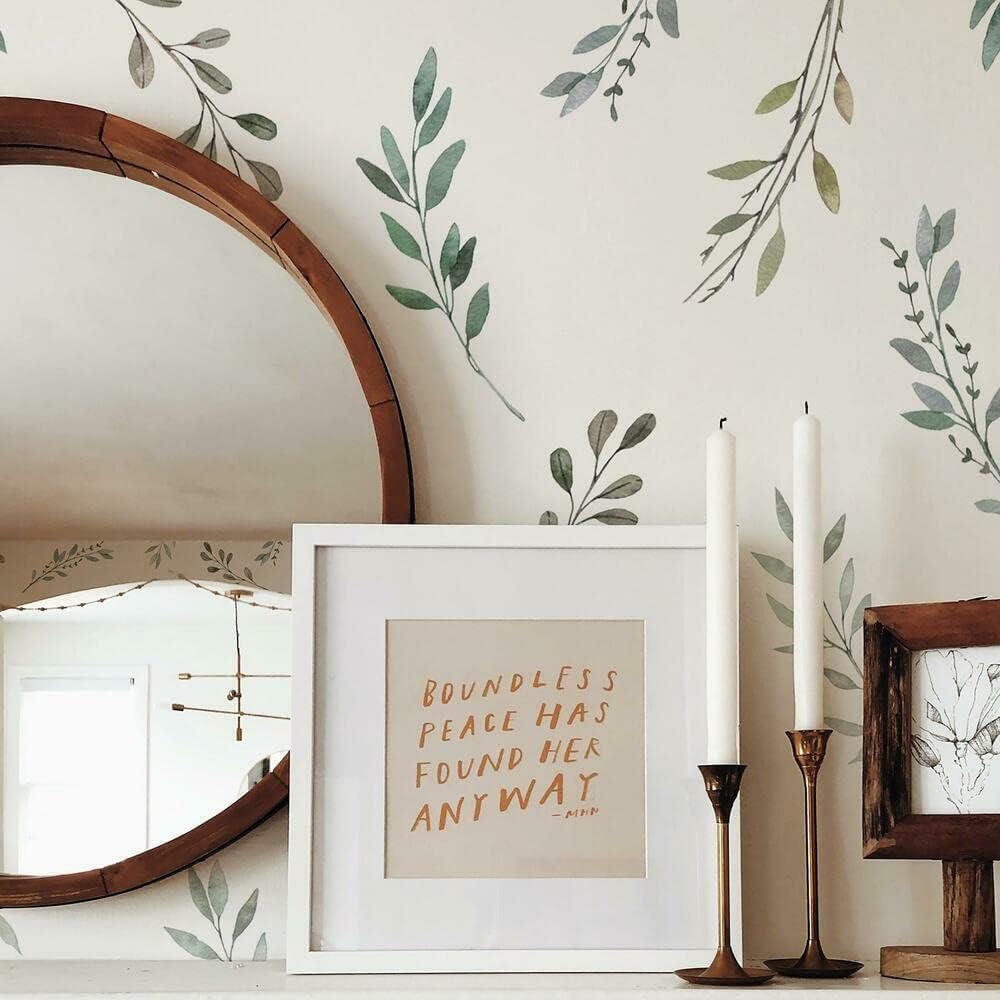 Watercolor Rustic Country Leav - Baby Nursery Tree 评论和价格