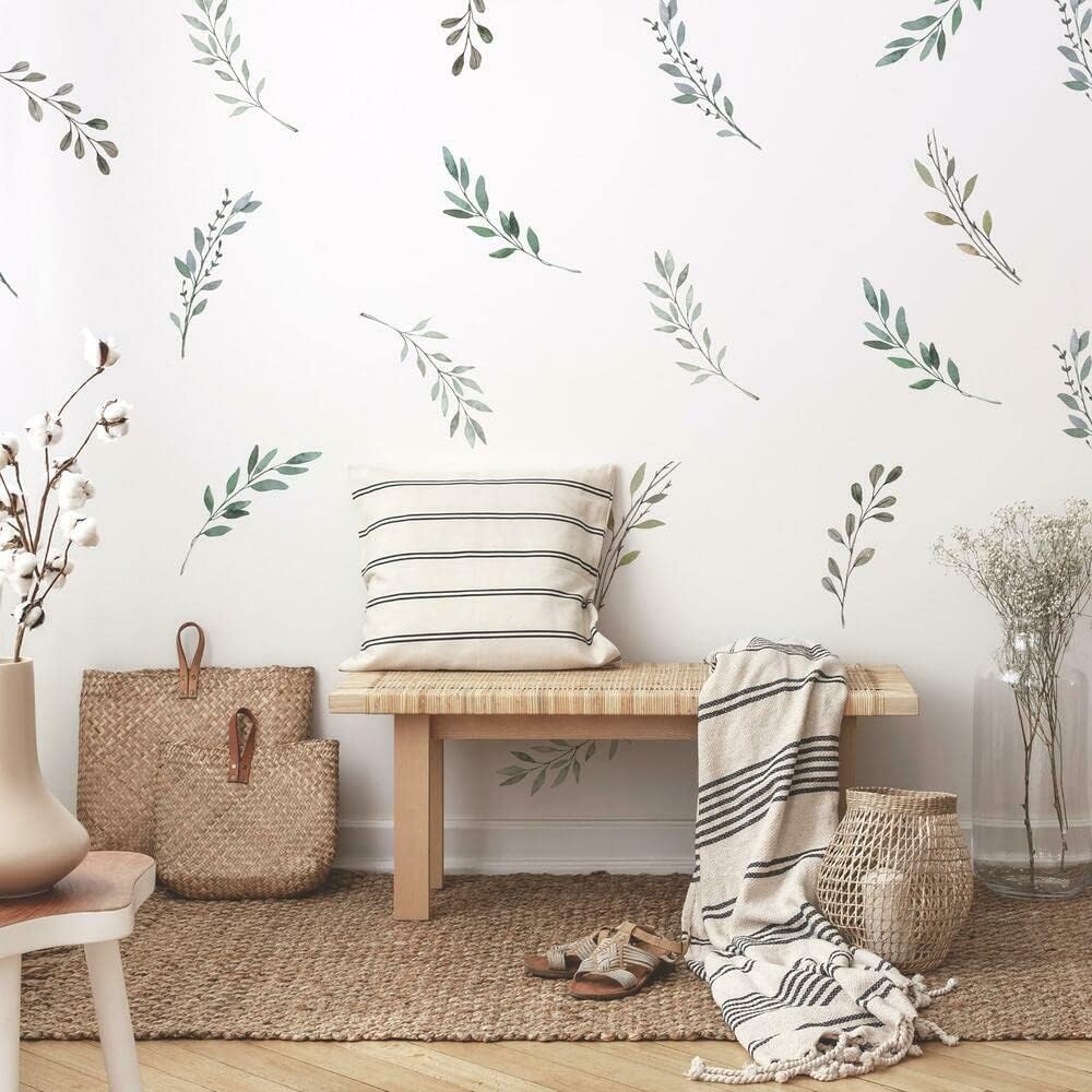 Watercolor Rustic Country Leav - Baby Nursery Tree 评论和价格