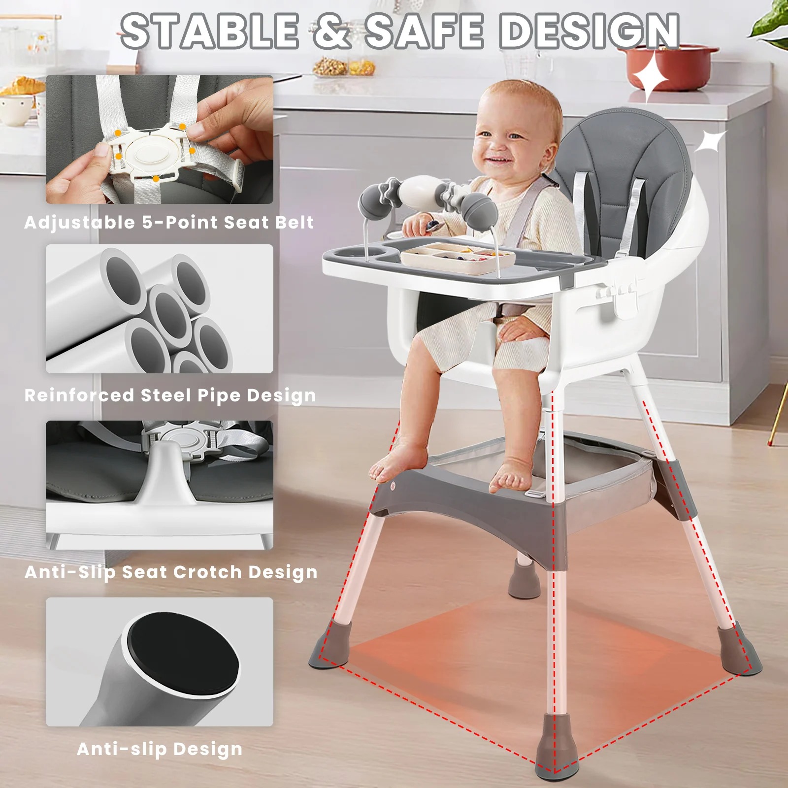 Adjustable Baby High Chair – C - Baby Nursery Bed 评论和价格