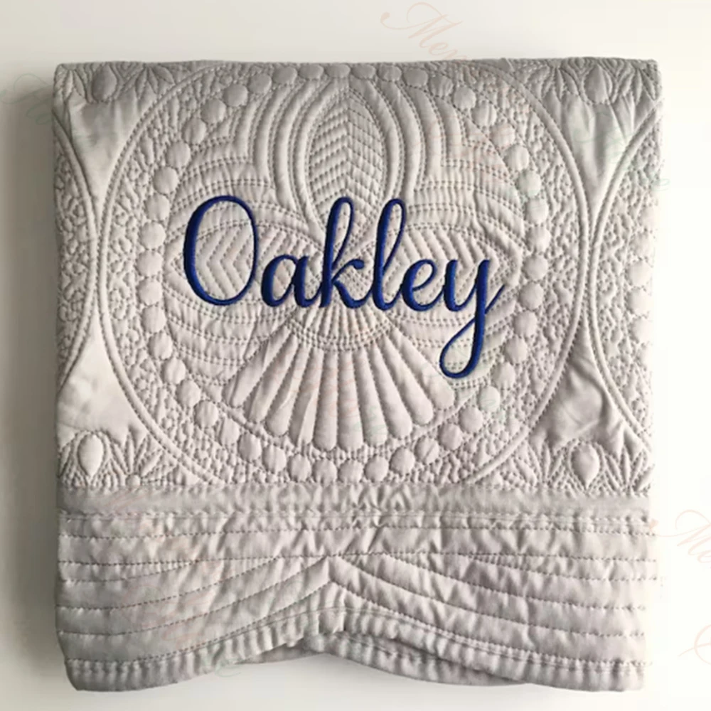 Embroidered Name Baby Nursery  - Baby Boy Nursery Quilt 评论和价格